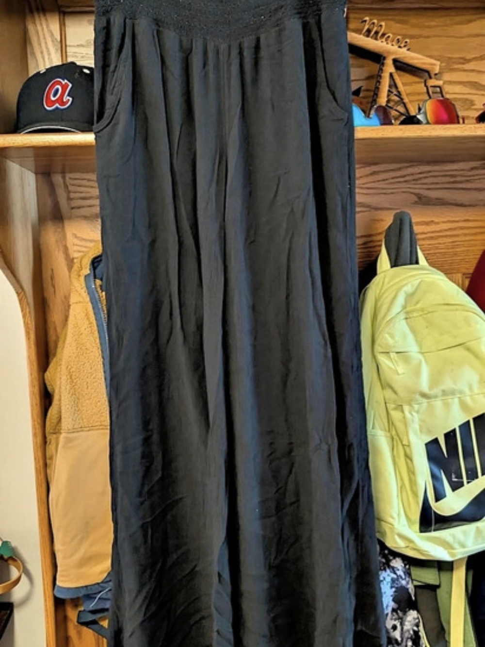 American Eagle Outfitters Wide Leg Pants in Black Size Large